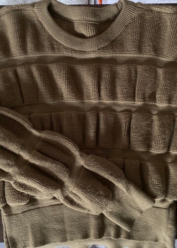 Bej Örgü Kadın Pamuklu Kazak - Görsel 2