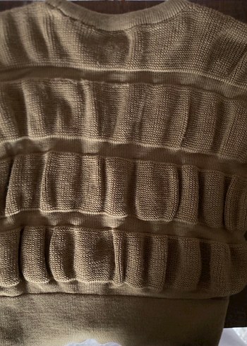 Bej Örgü Kadın Pamuklu Kazak - Görsel 3