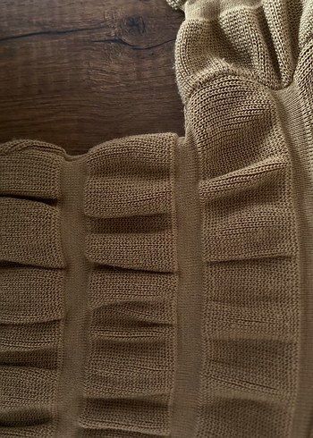 Bej Örgü Kadın Pamuklu Kazak - Görsel 5