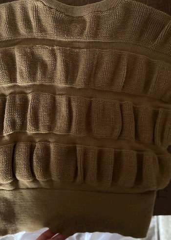 Bej Örgü Kadın Pamuklu Kazak - Görsel 4