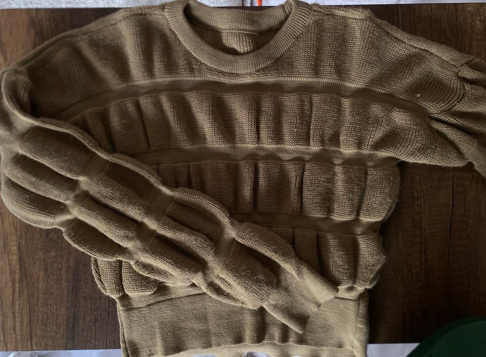 Bej Örgü Kadın Pamuklu Kazak - Görsel 2