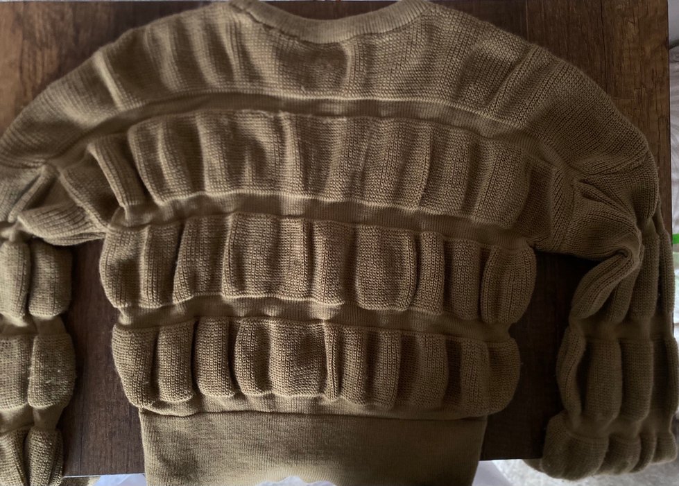 Bej Örgü Kadın Pamuklu Kazak - Görsel 3