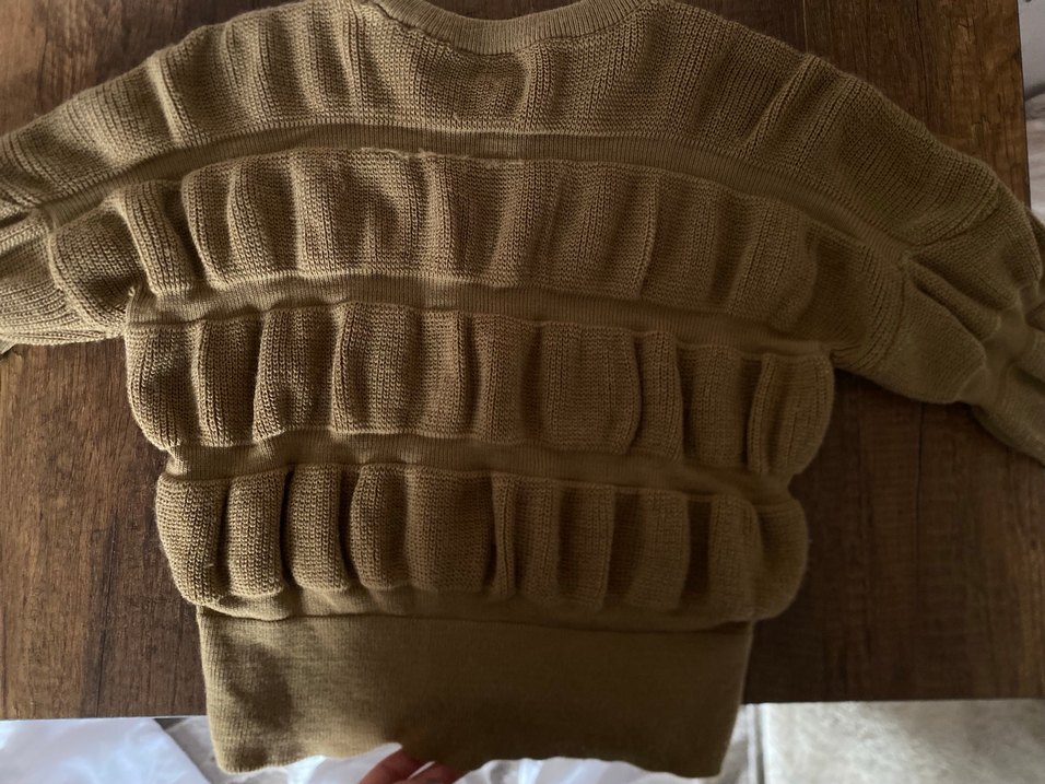 Bej Örgü Kadın Pamuklu Kazak - Görsel 4