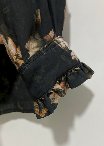 Uzun Kollu, Fırfırlı, Bohem Desenli Gömlek - Görsel 3