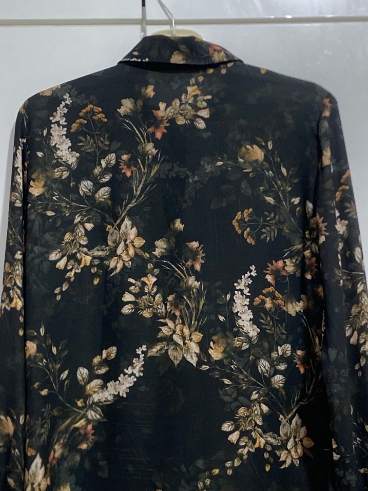 Uzun Kollu, Fırfırlı, Bohem Desenli Gömlek - Görsel 2