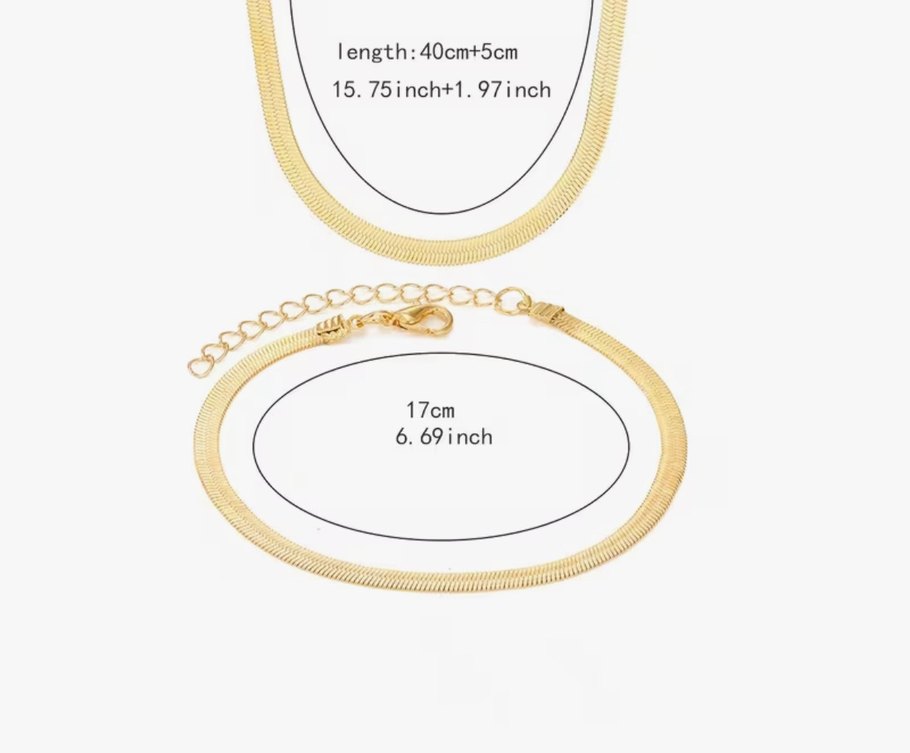 Minimalist Altın Renk Kadın Kolye Bileklik Set - Görsel 4