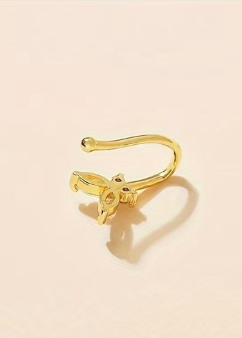 Altın Renkli Çiçekli Minimalist Kadın Burun Kıkırdak Küpesi - Görsel 3