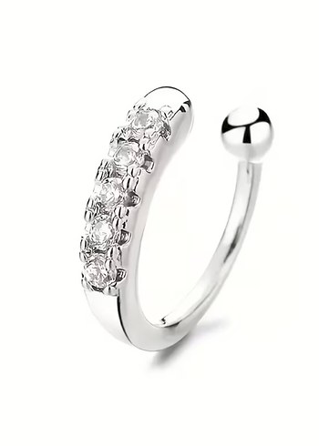 Parlak Beyaz Taşlı Kadın Burun Piercingi - Görsel 3