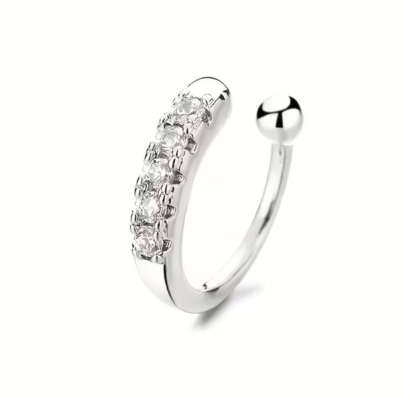 Parlak Beyaz Taşlı Kadın Burun Piercingi - Görsel 3