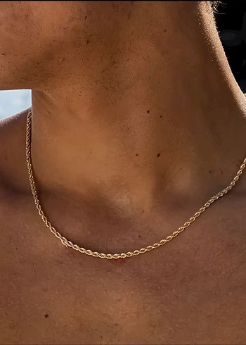 Zincir Detaylı Altın Renk Erkek Kolye - Görsel 5