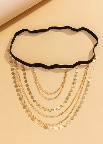 Zincir Detaylı Altın Renkli Bacak Zinciri - Görsel 4