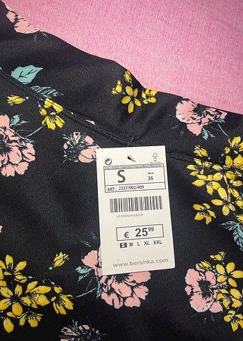s Beden Bershka Çok Renkli Mini Desenli Kalem Etek