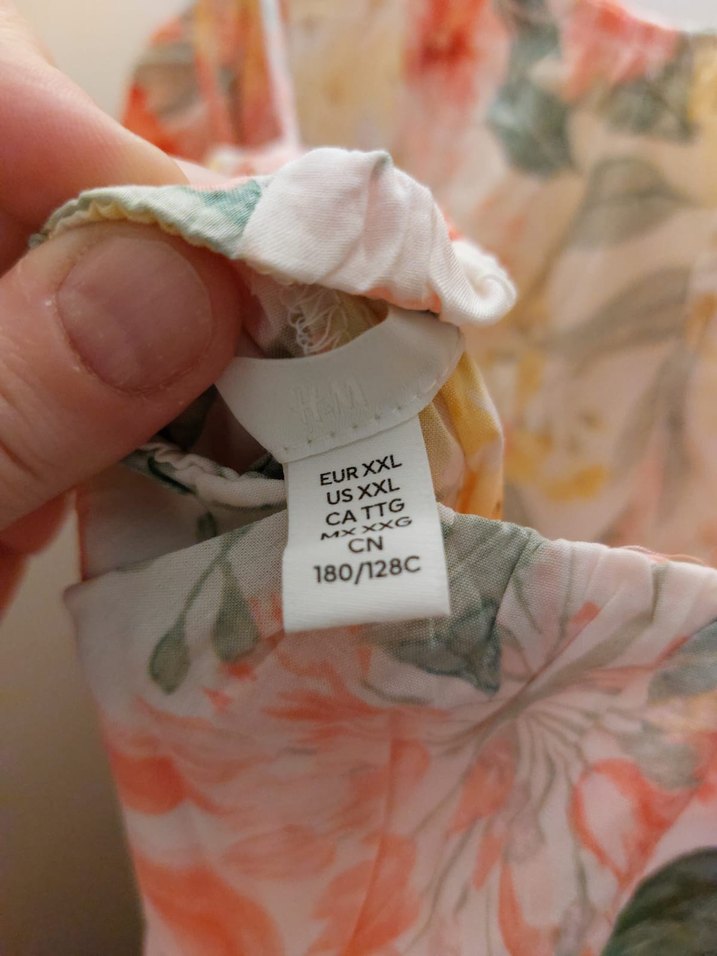 H&M Bohem Çok Renkli Askılı bol Uzun Elbise XXL - Görsel 4