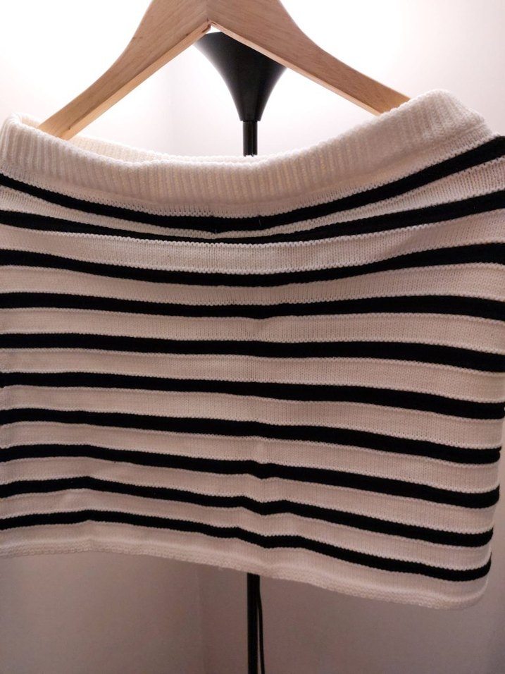 H&M Çizgili Triko Mini Etek - Görsel 2