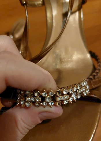 VİA UNO VİNTAGE Altın Renkli Stiletto Topuklu Kadın Ayakkabı - Görsel 5