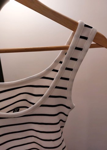 H&M Çizgili Uzun Kesim Kolsuz Elbise M - Görsel 4