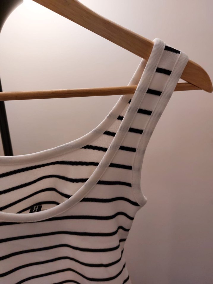 H&M Çizgili Uzun Kesim Kolsuz Elbise M - Görsel 4