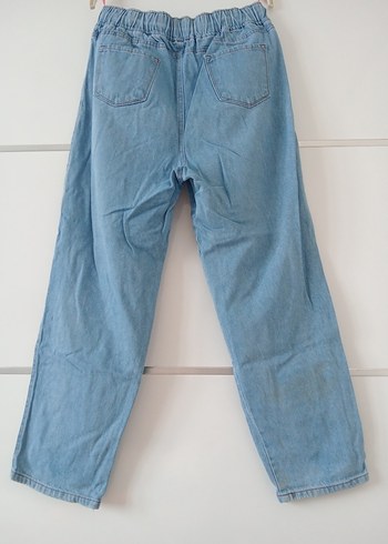 Kadın Mavi Loose Fit Denim Pantolon - Görsel 2