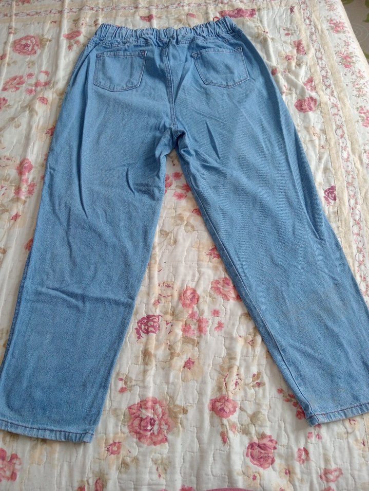Kadın Mavi Loose Fit Denim Pantolon - Görsel 3