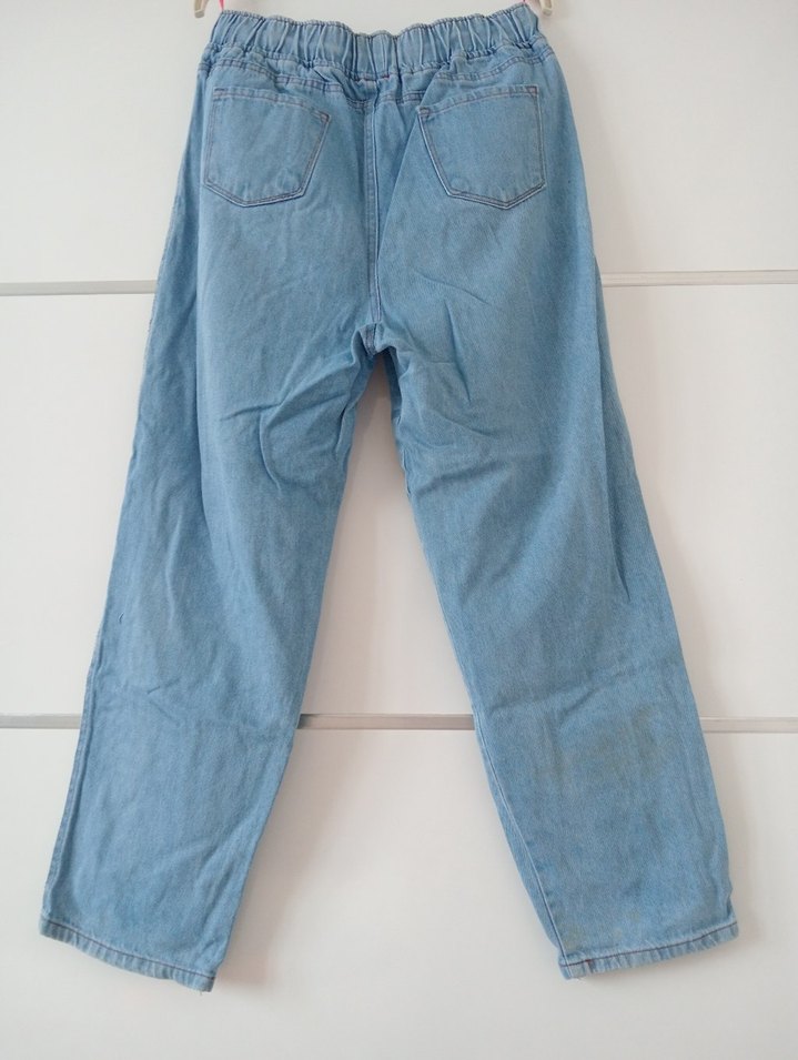 Kadın Mavi Loose Fit Denim Pantolon - Görsel 2