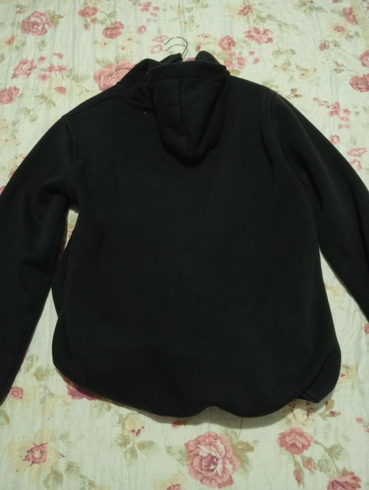Siyah Kapüşonlu Fermuarlı Sweatshirt - Görsel 3