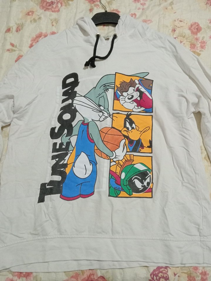 Beyaz Looney Tunes Baskılı Sweatshirt - Görsel 3