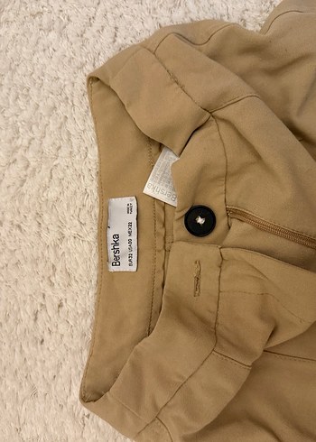 Bershka widhleg Bej Düğmeli Kadın Kumaş Pantolon