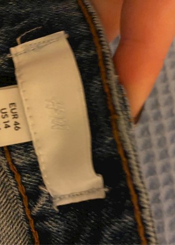 46 Beden mavi Renk H&M Düğmeli Wide Leg Kot Pantolon
