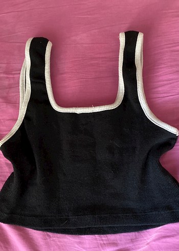 s Beden siyah Renk siyah beyaz mini crop