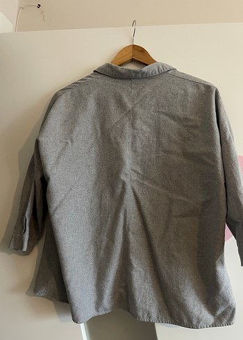 Nakışlı Gri Bohem Kadın Gömlek - Görsel 5