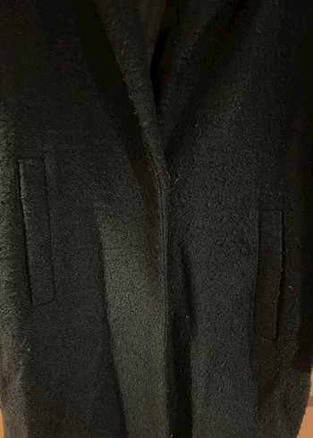 Mavi Düğmesiz Uzun Kaban - Görsel 4