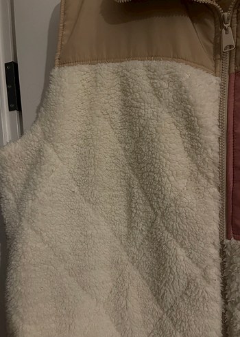 Kahverengi Peluş Detaylı Salaş Yelek - Görsel 5