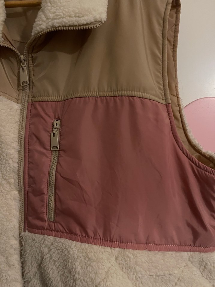 Kahverengi Peluş Detaylı Salaş Yelek - Görsel 4