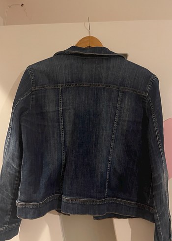 Kadın Lacivert Denim Ceket Düğmeli - Görsel 4
