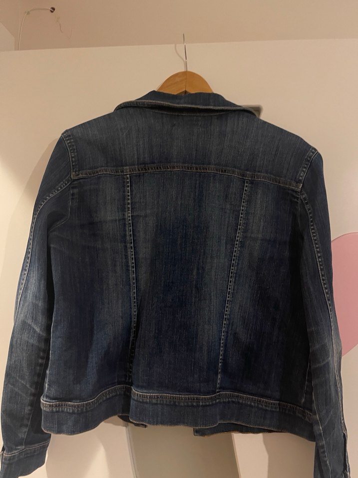 Kadın Lacivert Denim Ceket Düğmeli - Görsel 4