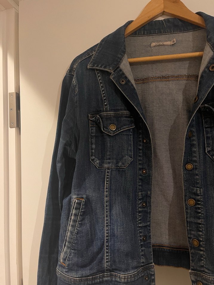 Kadın Lacivert Denim Ceket Düğmeli - Görsel 2