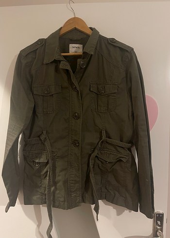 Kemerli Midi Haki Kadın Ceket - Görsel 2