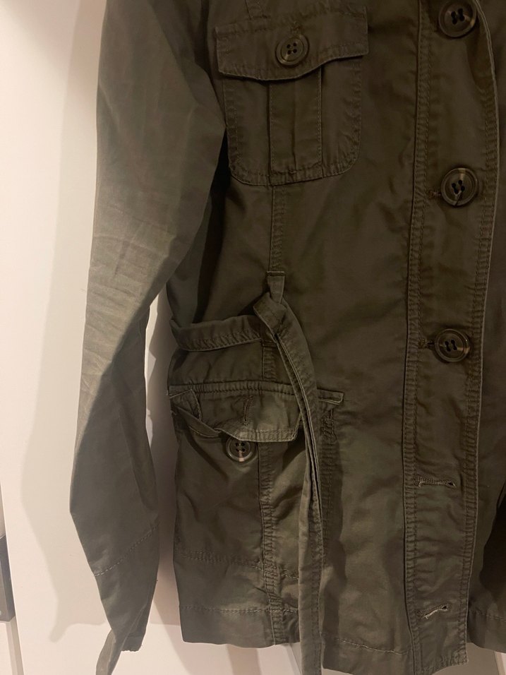 Kemerli Midi Haki Kadın Ceket - Görsel 5