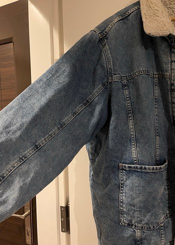 Kadın Mavi Düğmeli Kot Ceket - Görsel 5