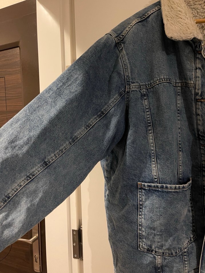 Kadın Mavi Düğmeli Kot Ceket - Görsel 5