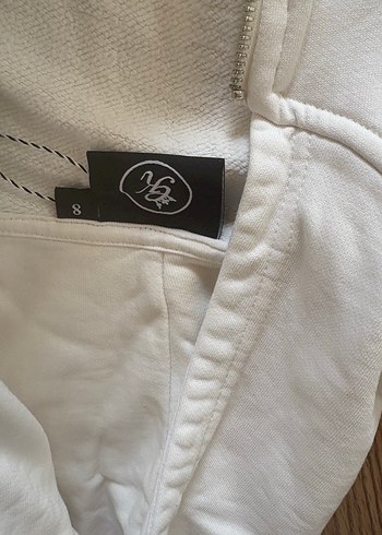 s Beden Beyaz Fermuarlı Kadın Kapüşonlu Sweatshirt