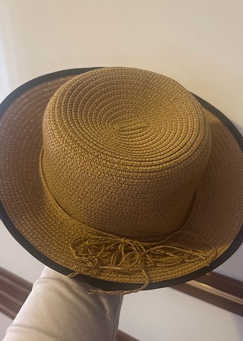 Boncuk Detaylı Bej Bohem Kadın Şapka - Görsel 2