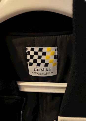 Bershka Unisex yarış Deri Ceket