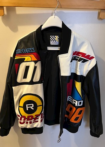 Unisex yarış Deri Ceket