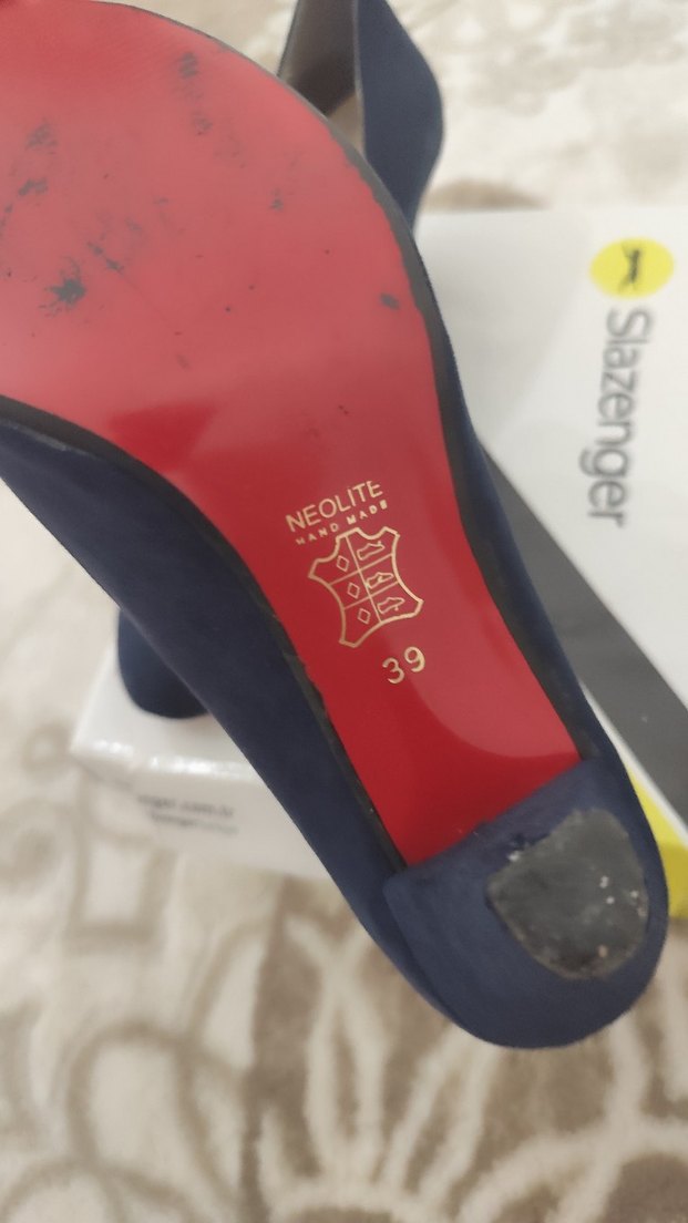 Mavi Parlak Bantlı Kadın Stiletto - Görsel 2