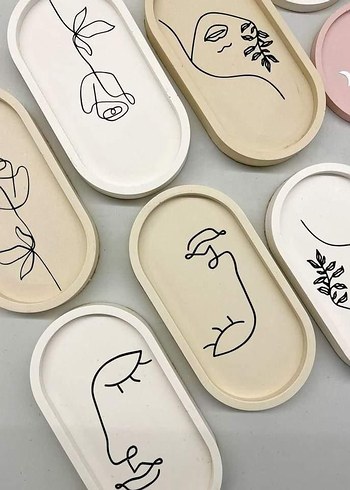 Beyaz Bohem Dekor tabak - Görsel 2