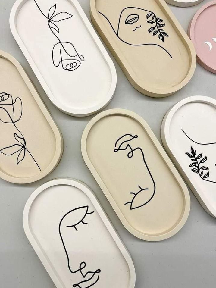 Beyaz Bohem Dekor tabak - Görsel 2