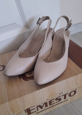 Bej Stiletto Topuklu Kadın Ayakkabı