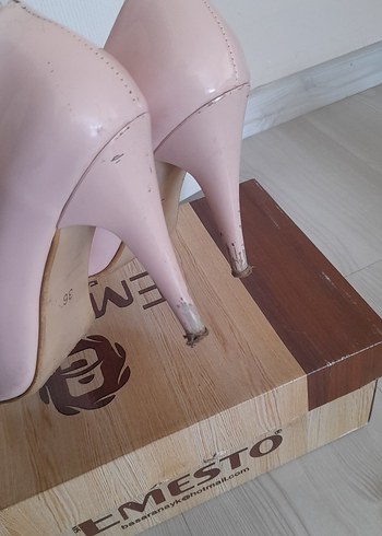 Diğer Pudra Rugan Stiletto Kadın Topuklu Ayakkabı