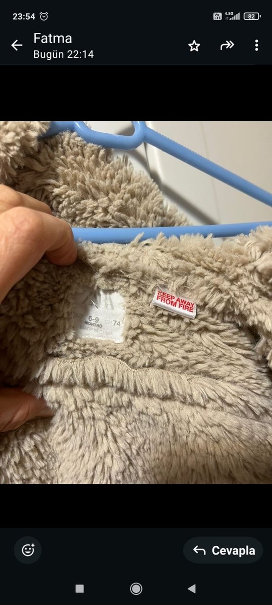 Kız Çocuk Bej Süet Kürklü Ceket zara - Görsel 3